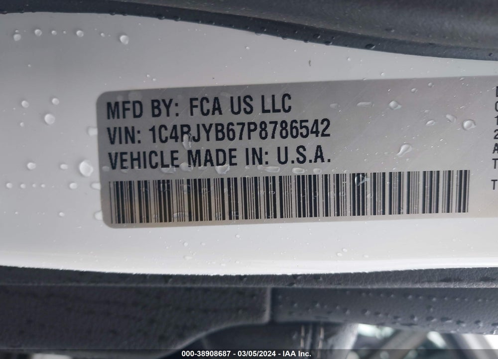 2023 JEEP GRAND CHEROKEE 4XE VIN: 1C4RJYB67P8786542