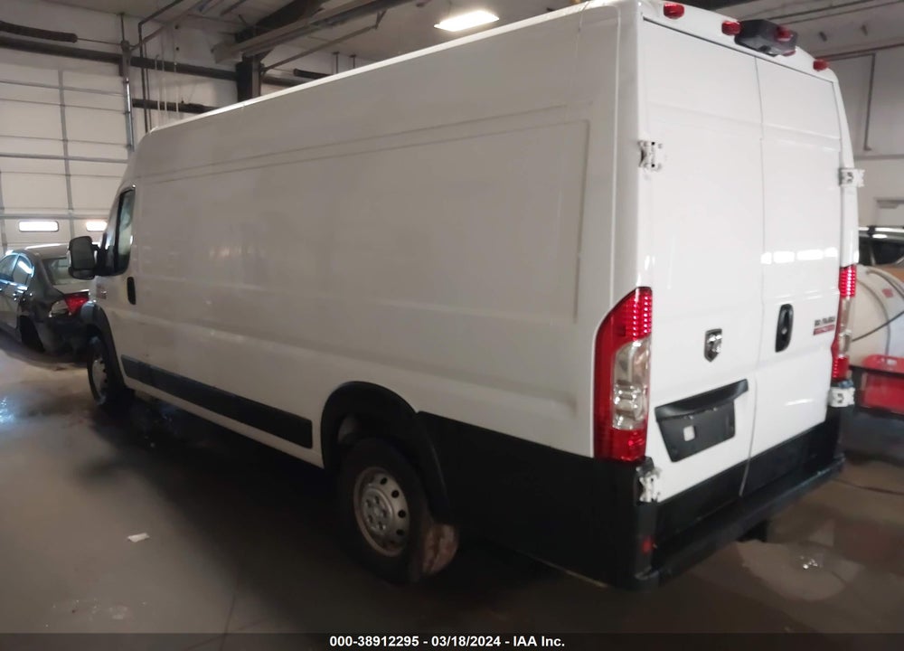2019 RAM PROMASTER 3500 CARGO VAN HIGH ROOF 159 WB EXT VIN: 3C6URVJG0KE558562