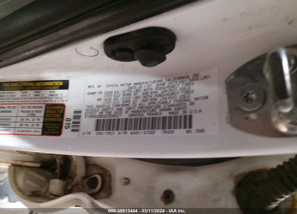 2008 TOYOTA TACOMA BASE V6 VIN: 5TEMU52N58Z508827