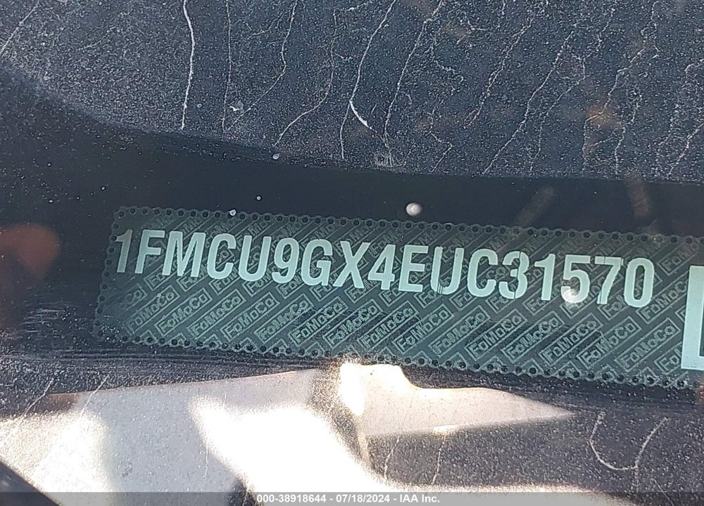 2014 FORD ESCAPE SE VIN: 1FMCU9GX4EUC31570
