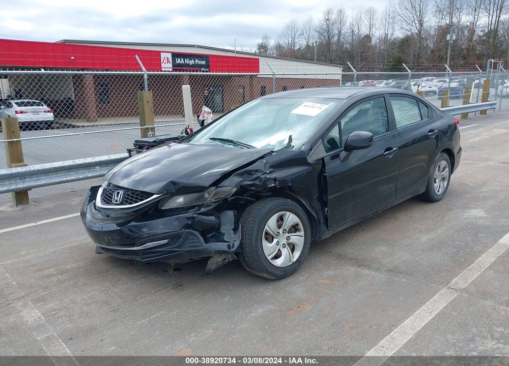 2013 HONDA CIVIC LX VIN: 19XFB2F50DE210646