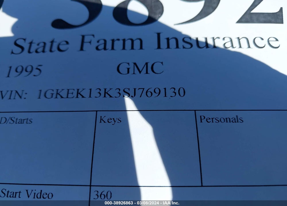 1995 GMC YUKON VIN: 1GKEK13K3SJ769130