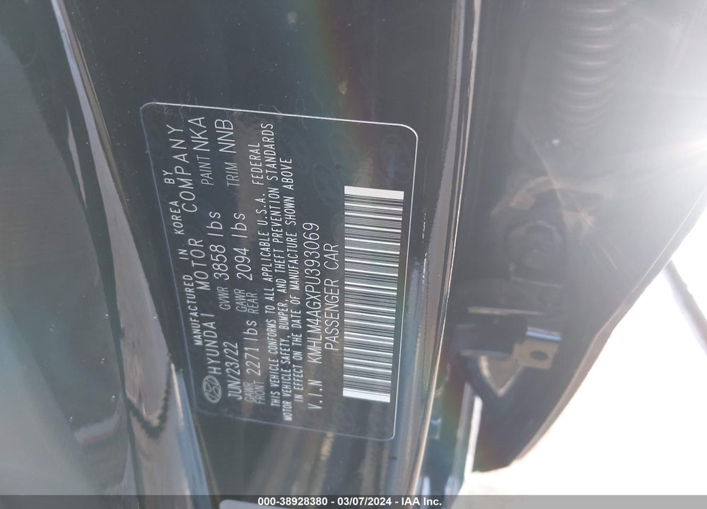 2023 HYUNDAI ELANTRA VIN: KMHLM4AGXPU393069