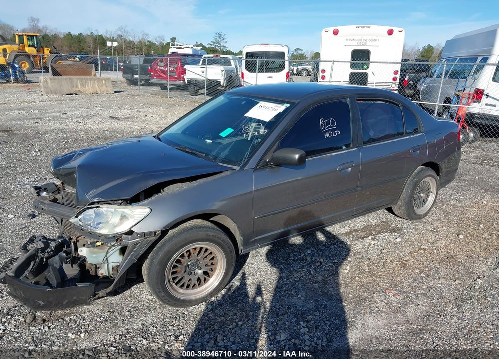 2005 HONDA CIVIC VIN: 2HGES15545H628254