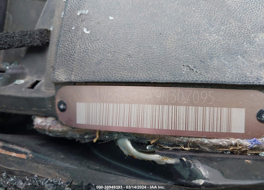 2009 NISSAN TITAN PRO-4X VIN: 1N6BA07CX9N307095