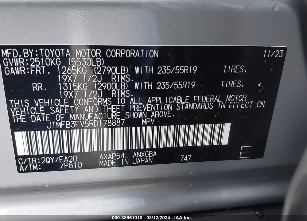 2024 TOYOTA RAV4 PRIME XSE VIN: JTMFB3FV5RD178887