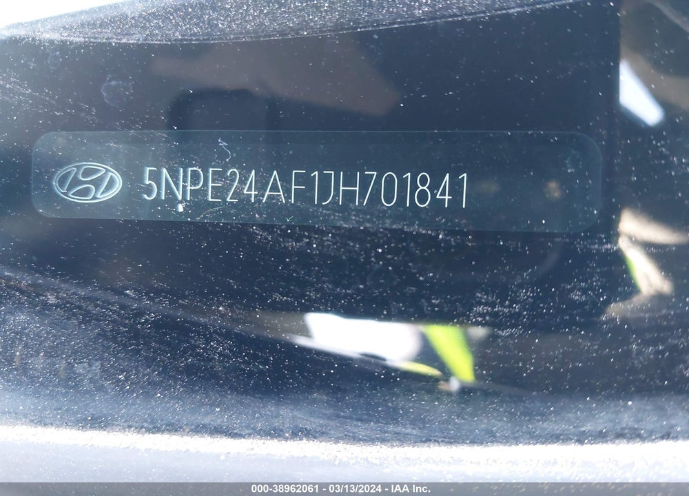 2018 HYUNDAI SONATA SE VIN: 5NPE24AF1JH701841