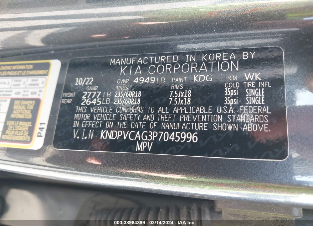 2023 KIA SPORTAGE HYBRID EX VIN: KNDPVCAG3P7045996