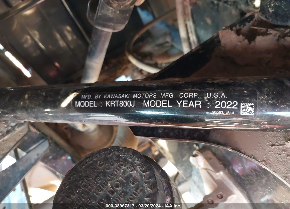 2022 KAWASAKI KRT800 J/K VIN: JKBRTCJ11NB503481