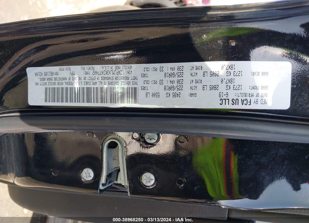 2019 JEEP CHEROKEE ALTITUDE 4X4 VIN: 1C4PJMLX3KD477402
