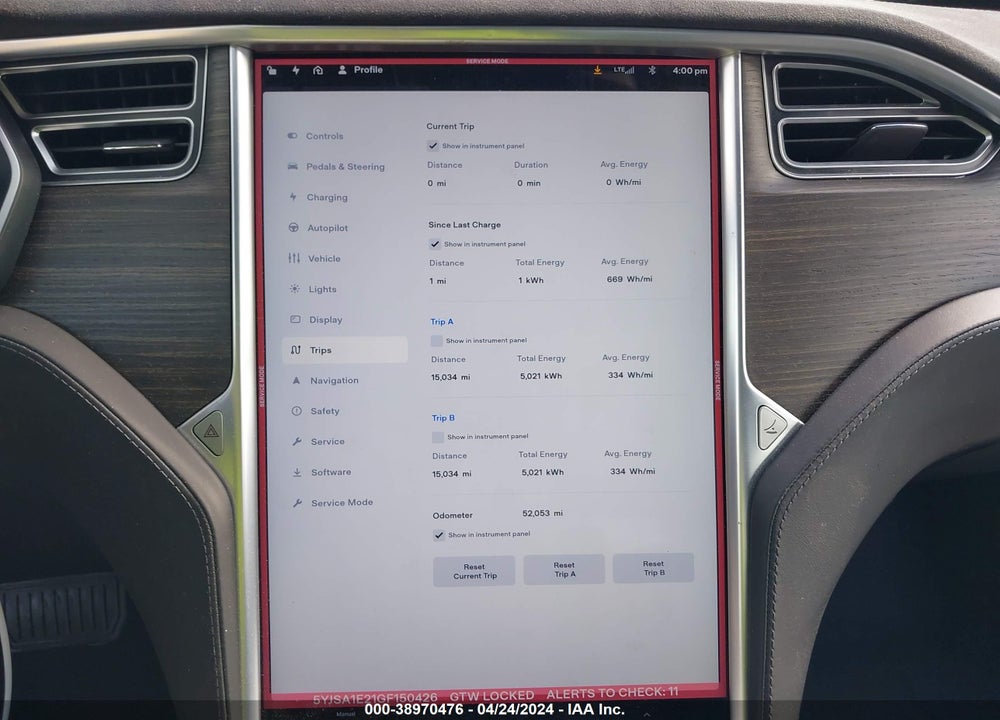 2016 TESLA MODEL S 60D/70D/75D/85D/90D VIN: 5YJSA1E21GF150426