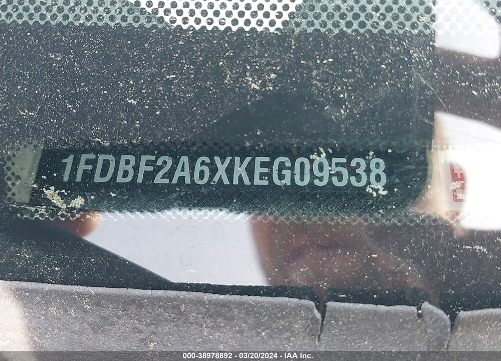 2019 FORD F-250 XL VIN: 1FDBF2A6XKEG09538