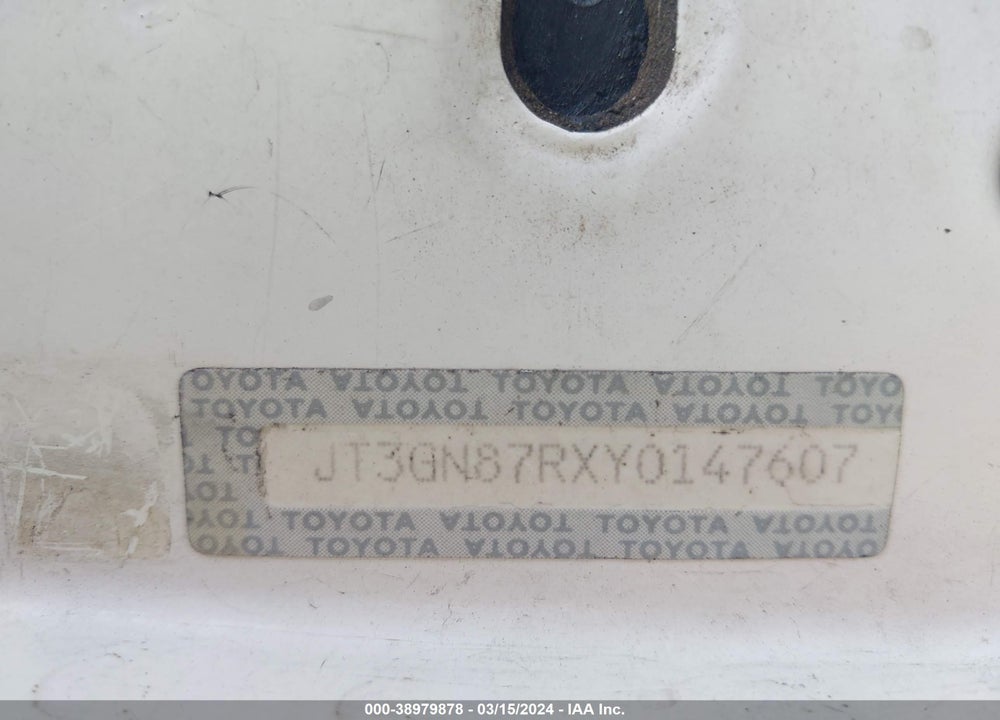 2000 TOYOTA 4RUNNER LIMITED V6 VIN: JT3GN87RXY0147607