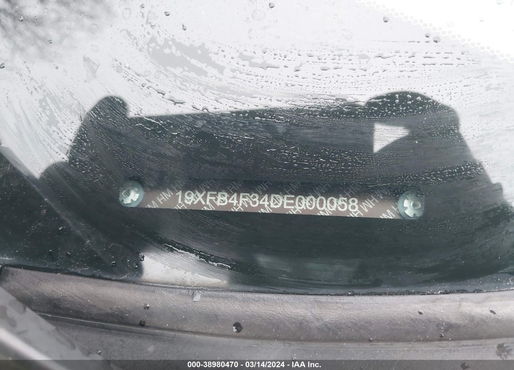 2013 HONDA CIVIC HYBRID VIN: 19XFB4F34DE000058