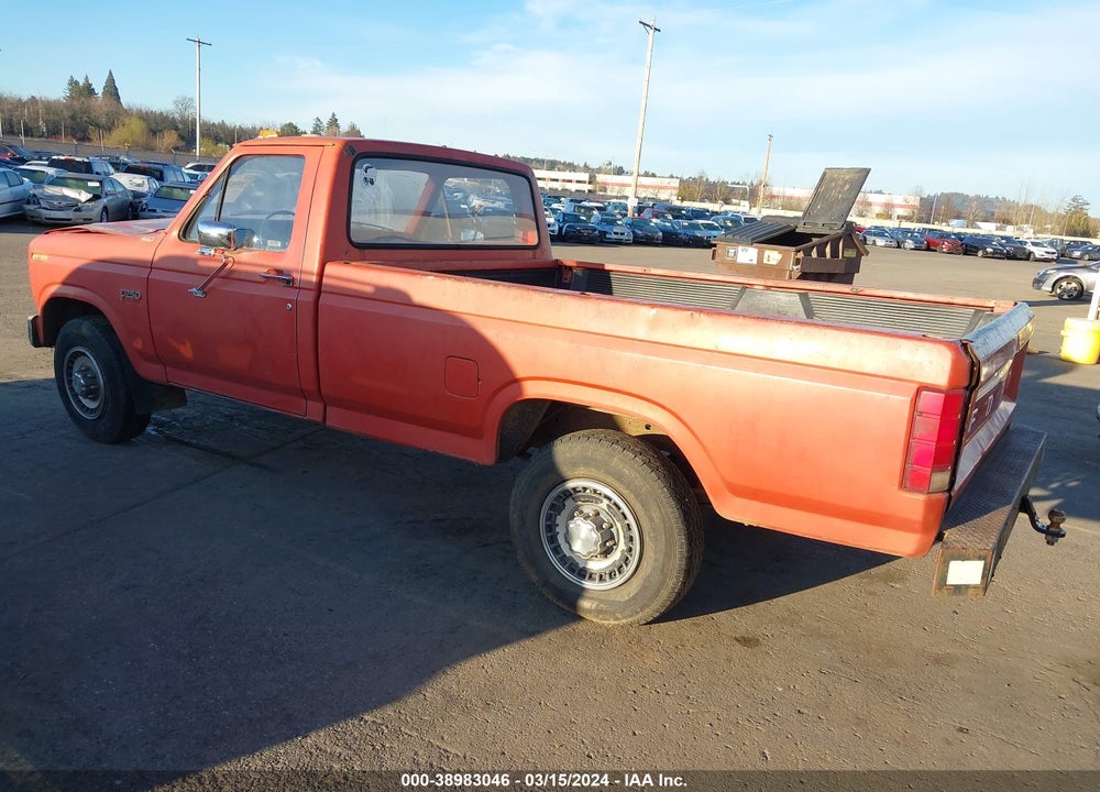 1986 FORD F250 VIN: 2FTHF25Y8GCA52927