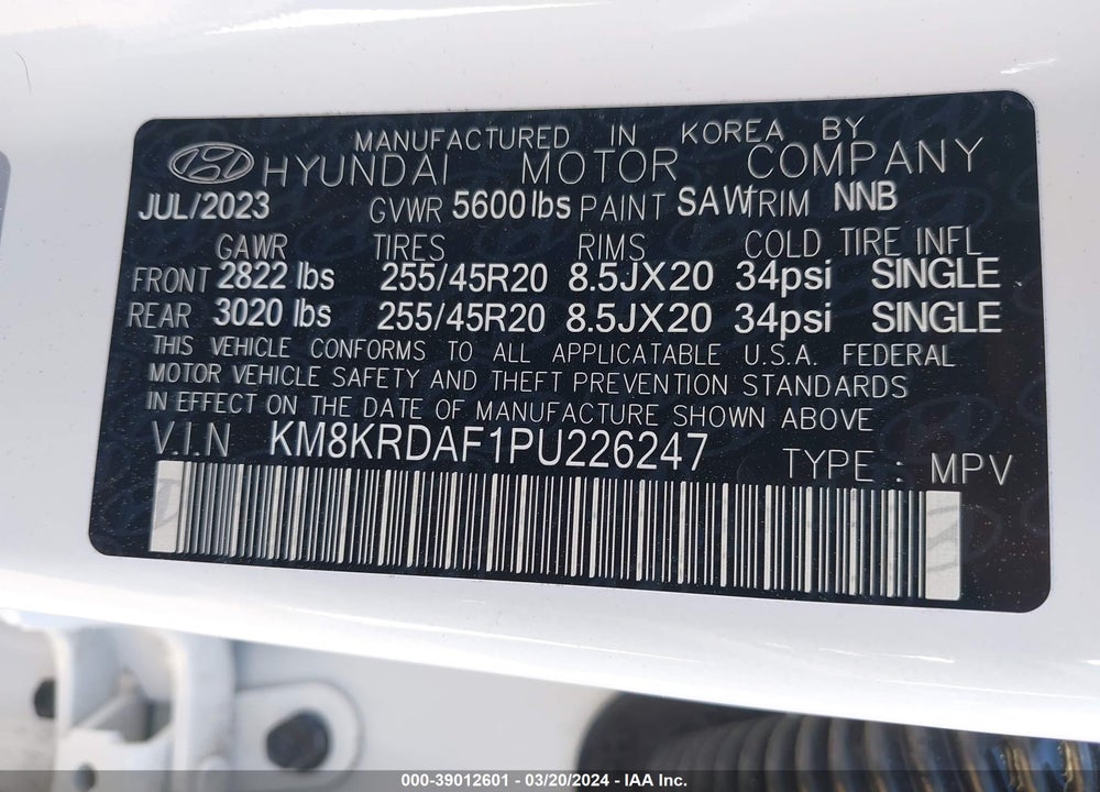 2023 HYUNDAI IONIQ 5 LIMITED VIN: KM8KRDAF1PU226247