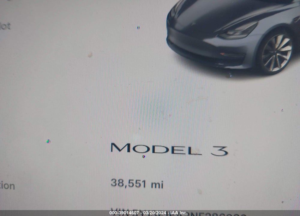 2022 TESLA MODEL 3 REAR-WHEEL DRIVE VIN: 5YJ3E1EA2NF286920