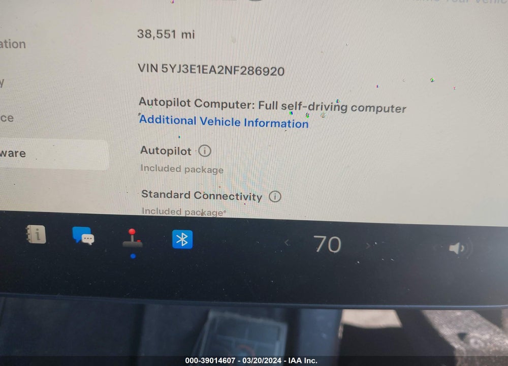 2022 TESLA MODEL 3 REAR-WHEEL DRIVE VIN: 5YJ3E1EA2NF286920