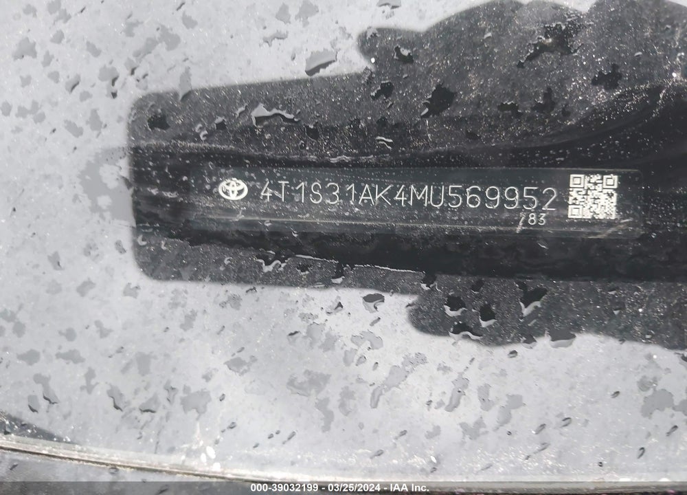 2021 TOYOTA CAMRY SE HYBRID VIN: 4T1S31AK4MU569952