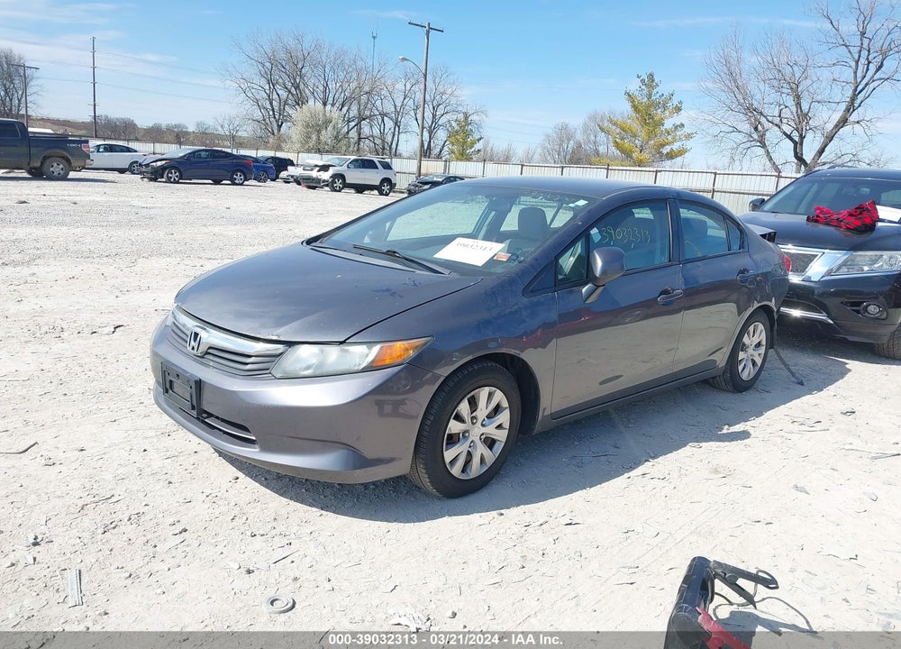 2012 HONDA CIVIC LX VIN: 2HGFB2F55CH304848