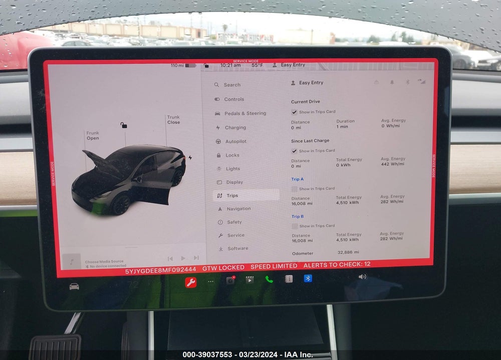 2021 TESLA MODEL Y VIN: 5YJYGDEE8MF092444