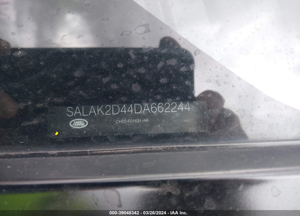 2013 LAND ROVER LR4 VIN: SALAK2D44DA662244