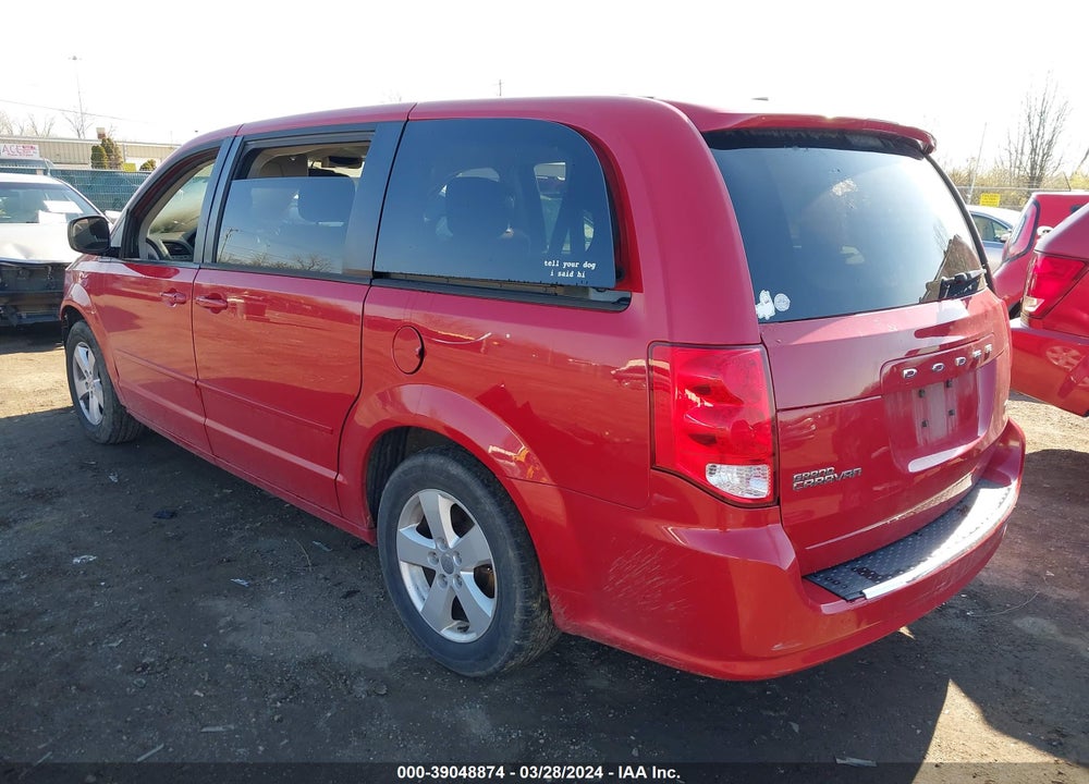 2013 DODGE GRAND CARAVAN SE VIN: 2C4RDGBG9DR760485
