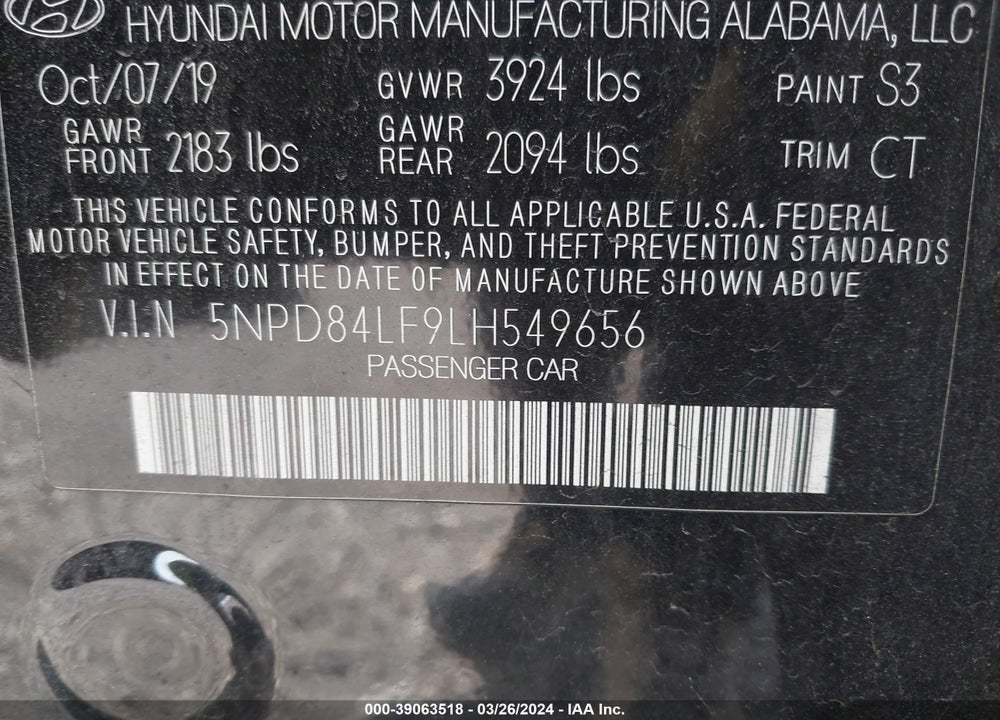 2020 HYUNDAI ELANTRA VALUE EDITION VIN: 5NPD84LF9LH549656