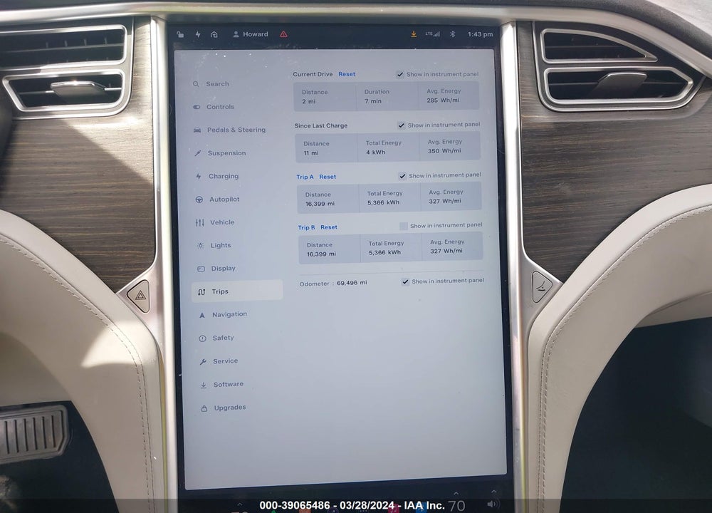 2016 TESLA MODEL S 60D/70D/75D/85D/90D VIN: 5YJSA1E28GF153324