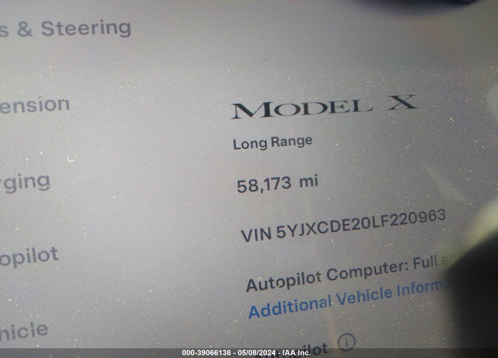 2020 TESLA MODEL X LONG RANGE DUAL MOTOR ALL-WHEEL DRIVE/LONG RANGE PLUS DUAL MOTOR ALL-WHEEL DRIVE VIN: 5YJXCDE20LF220963