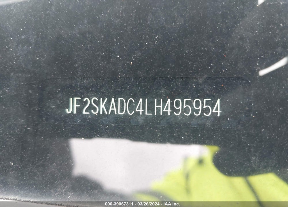 2020 SUBARU FORESTER VIN: JF2SKADC4LH495954