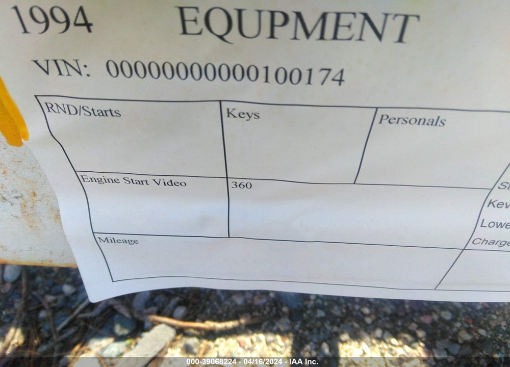 1994 EQUPMENT GSE1215 VIN: 00000000000100174