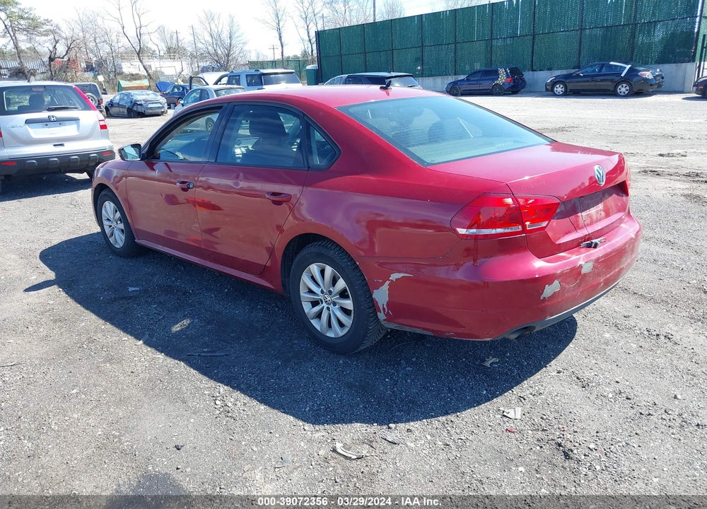 2013 VOLKSWAGEN PASSAT 2.5L S VIN: 1VWAP7A3XDC069703