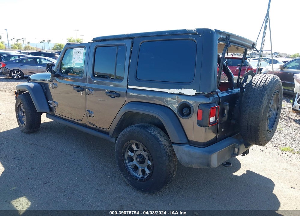 2018 JEEP WRANGLER UNLIMITED SPORT 4X4 VIN: 1C4HJXDN0JW185745