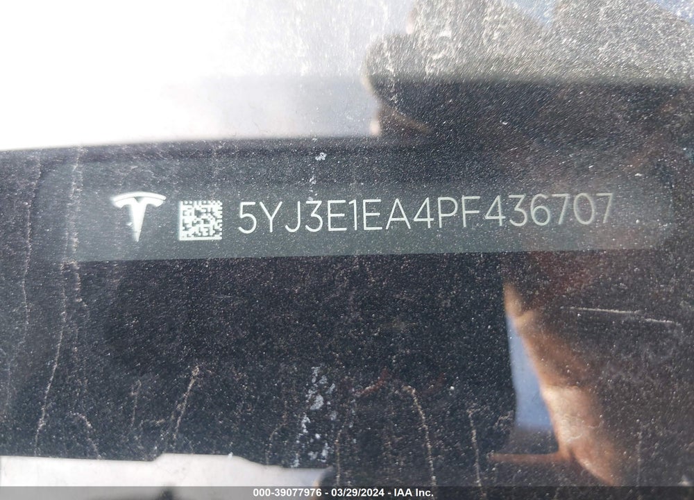 2023 TESLA MODEL 3 REAR-WHEEL DRIVE VIN: 5YJ3E1EA4PF436707