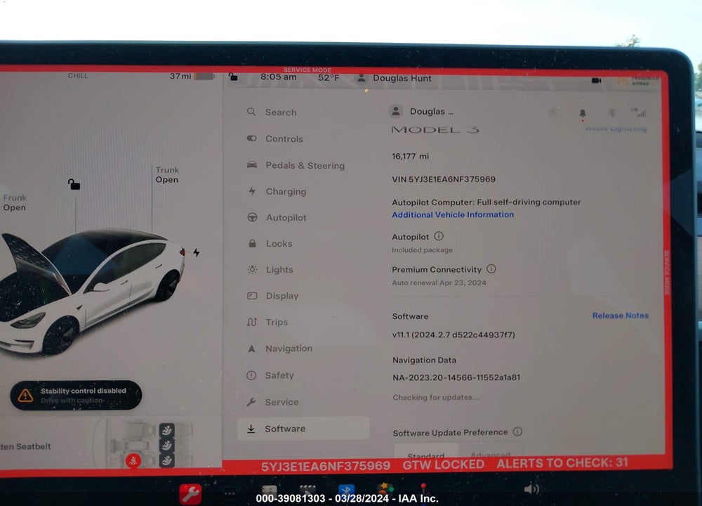 2022 TESLA MODEL 3 REAR-WHEEL DRIVE VIN: 5YJ3E1EA6NF375969