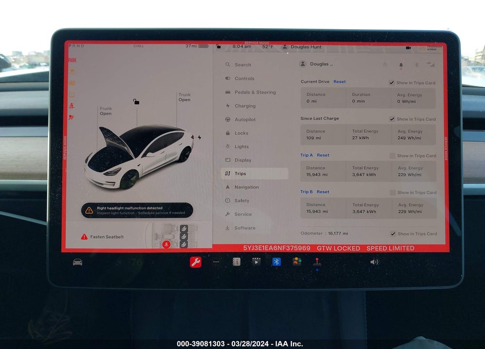 2022 TESLA MODEL 3 REAR-WHEEL DRIVE VIN: 5YJ3E1EA6NF375969