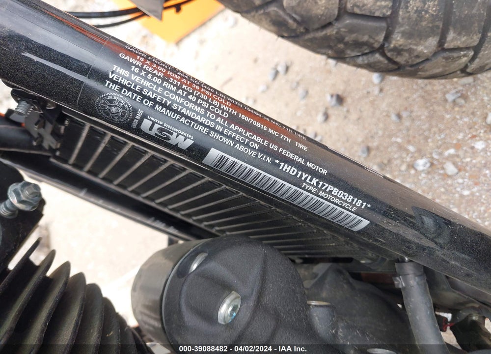 2023 HARLEY-DAVIDSON FXFBS VIN: 1HD1YLK17PB038181