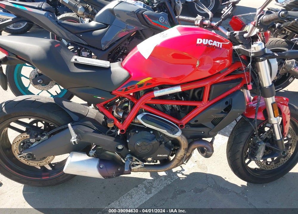 2019 DUCATI MONSTER 797 VIN: ML0MADBMXKT002846