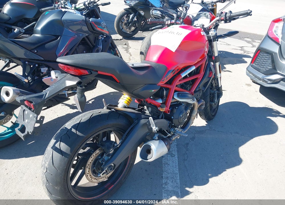 2019 DUCATI MONSTER 797 VIN: ML0MADBMXKT002846