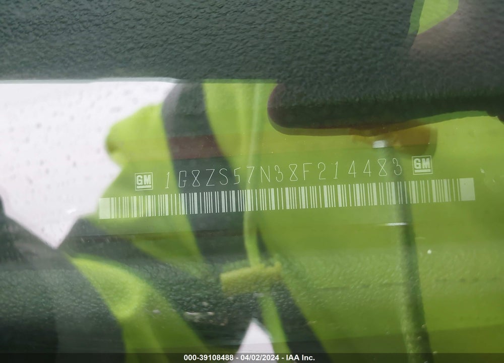 2008 SATURN AURA XE VIN: 1G8ZS57N38F214483