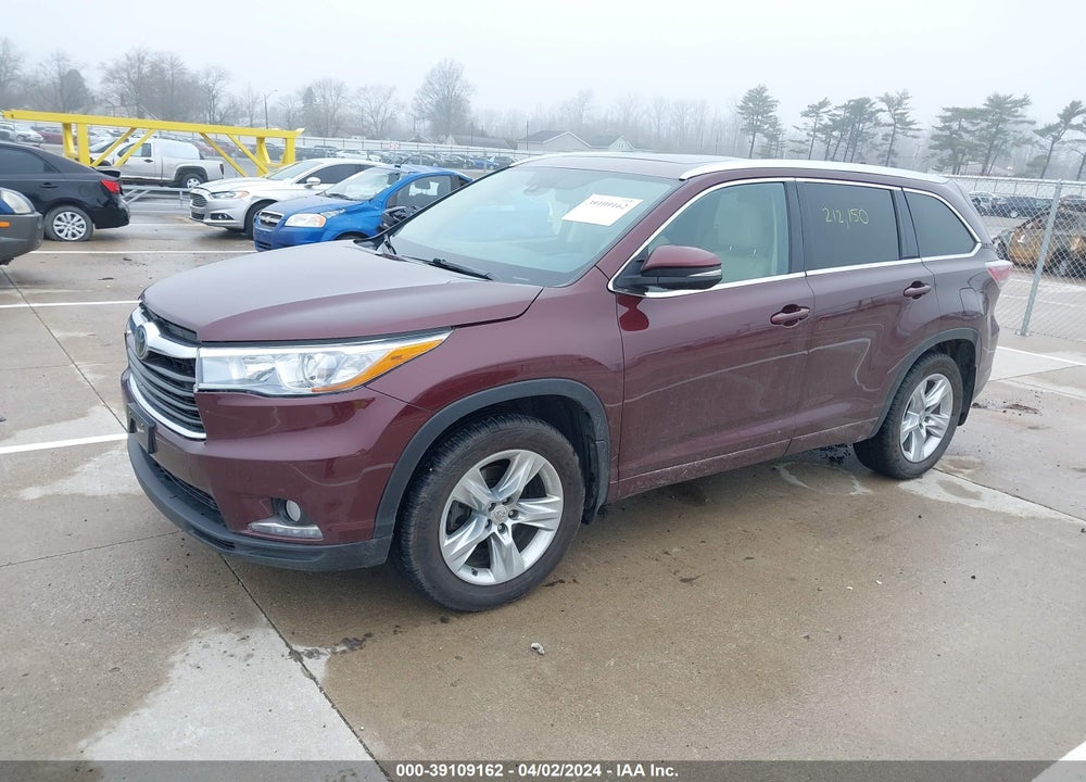 2015 TOYOTA HIGHLANDER LIMITED PLATINUM V6 VIN: 5TDDKRFHXFS172135