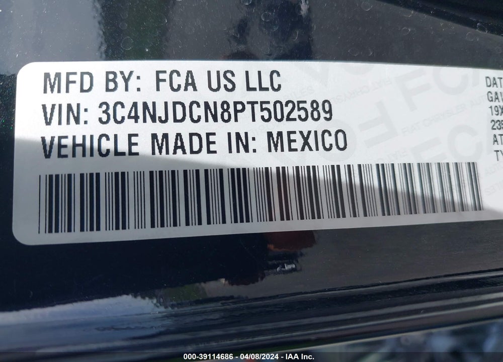 2023 JEEP COMPASS VIN: 3C4NJDCN8PT502589
