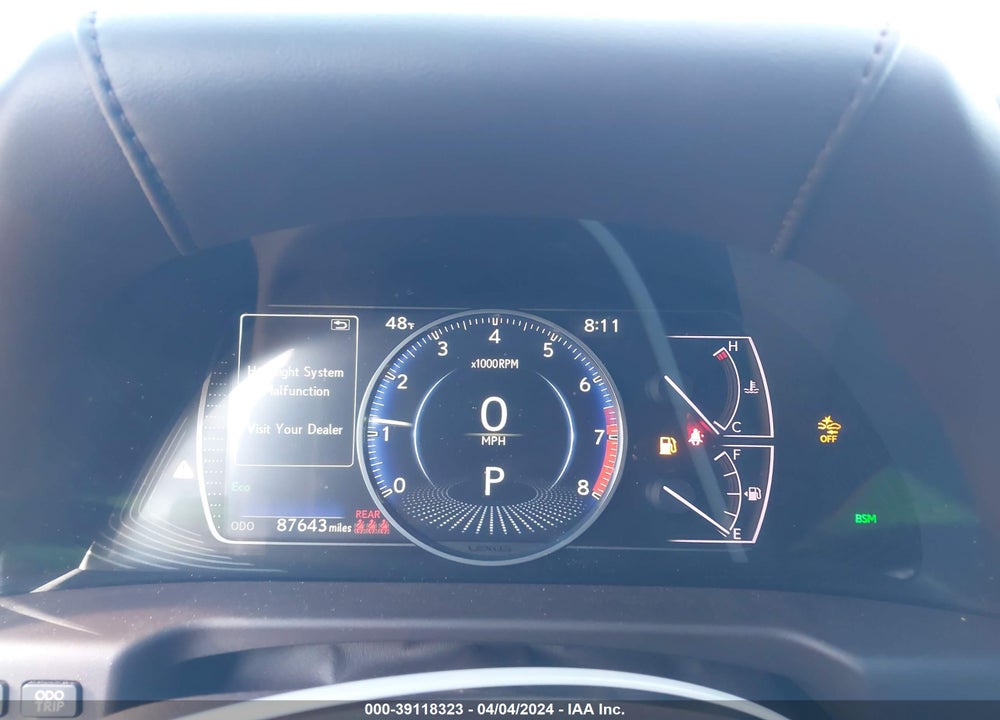 2019 LEXUS ES 350 VIN: 58ABZ1B11KU040307