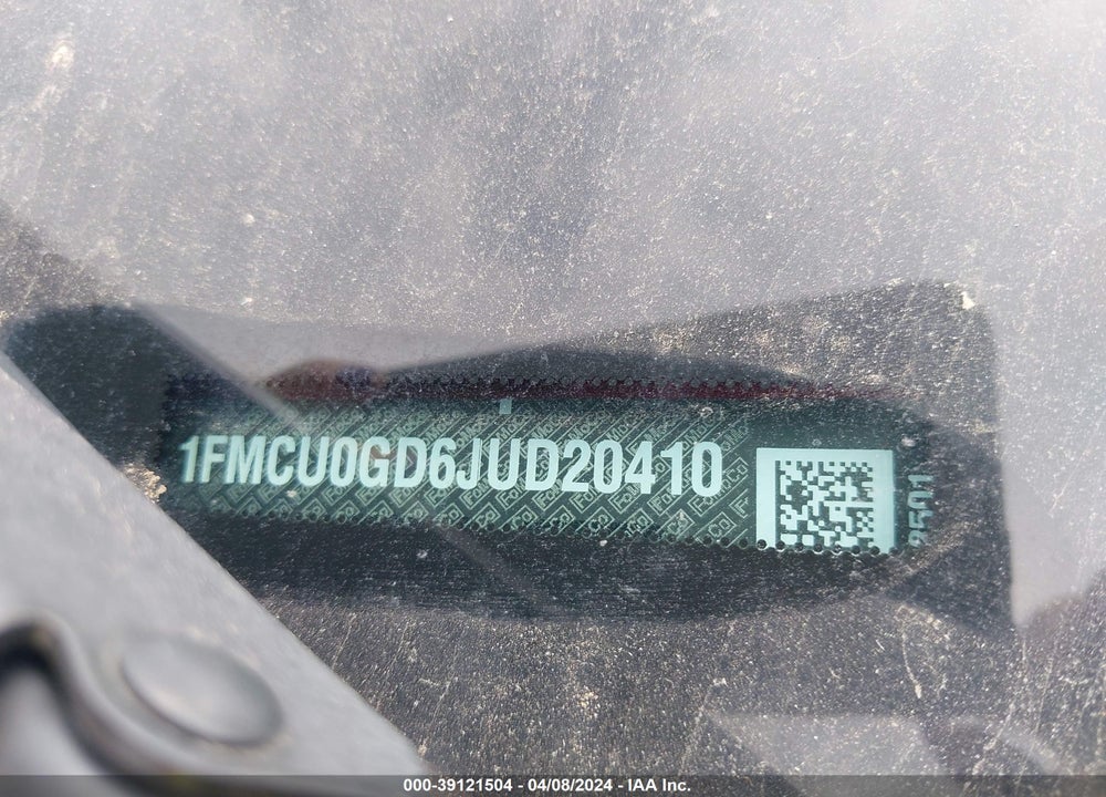2018 FORD ESCAPE SE VIN: 1FMCU0GD6JUD20410