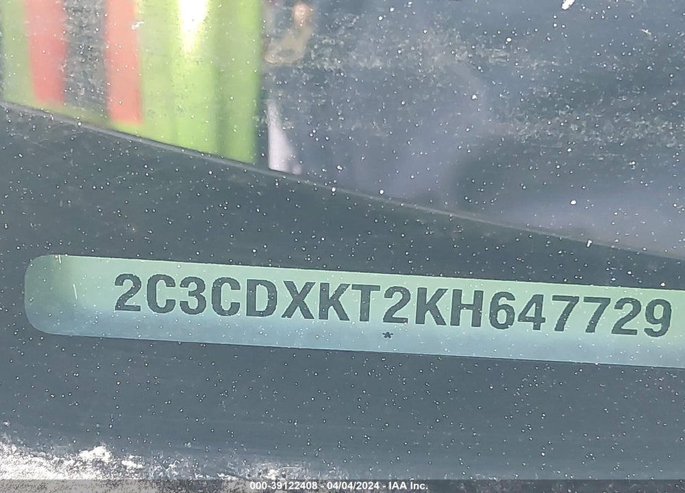 2019 DODGE CHARGER VIN: 2C3CDXKT2KH647729