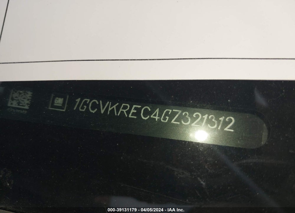 2016 CHEVROLET SILVERADO 1500 1LT VIN: 1GCVKREC4GZ321312