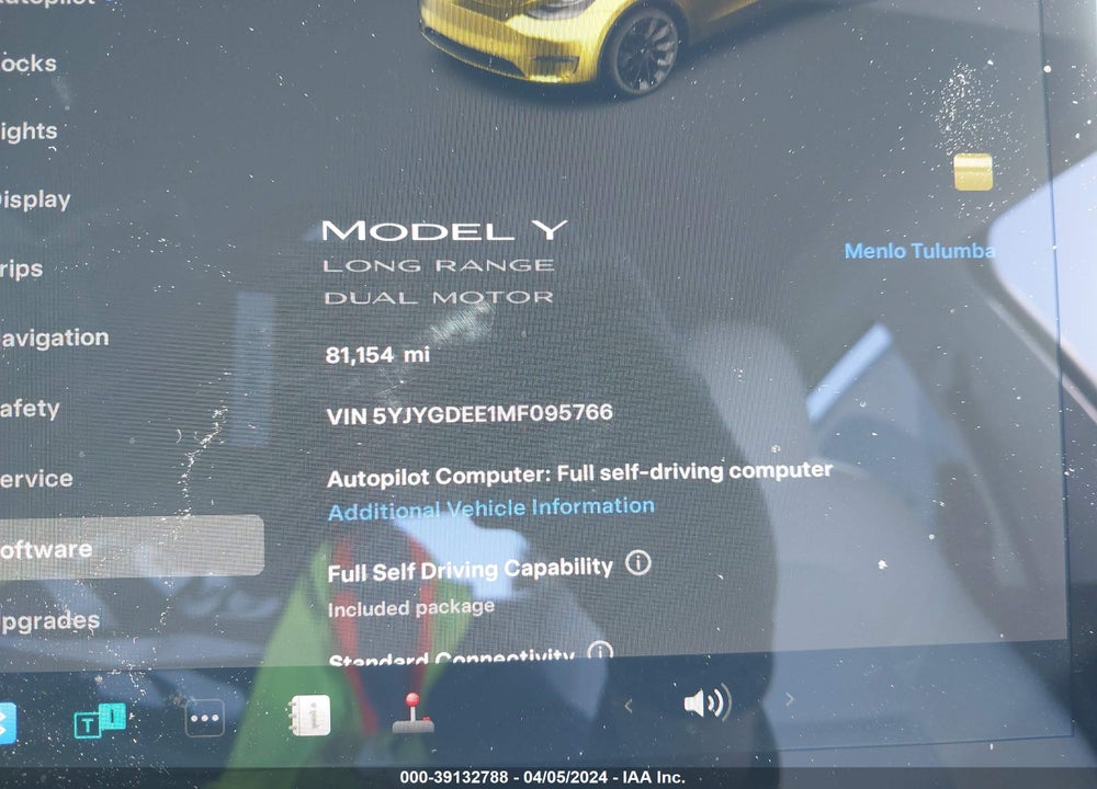 2021 TESLA MODEL Y LONG RANGE DUAL MOTOR ALL-WHEEL DRIVE VIN: 5YJYGDEE1MF095766