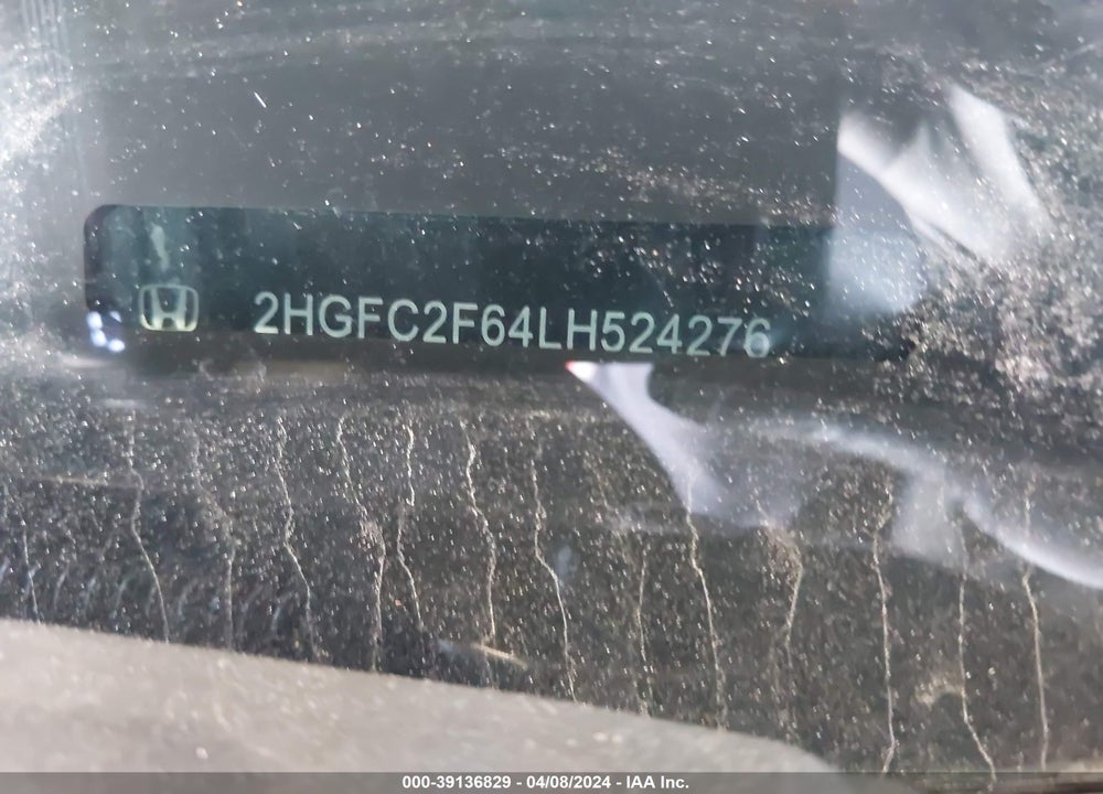 2020 HONDA CIVIC LX VIN: 2HGFC2F64LH524276