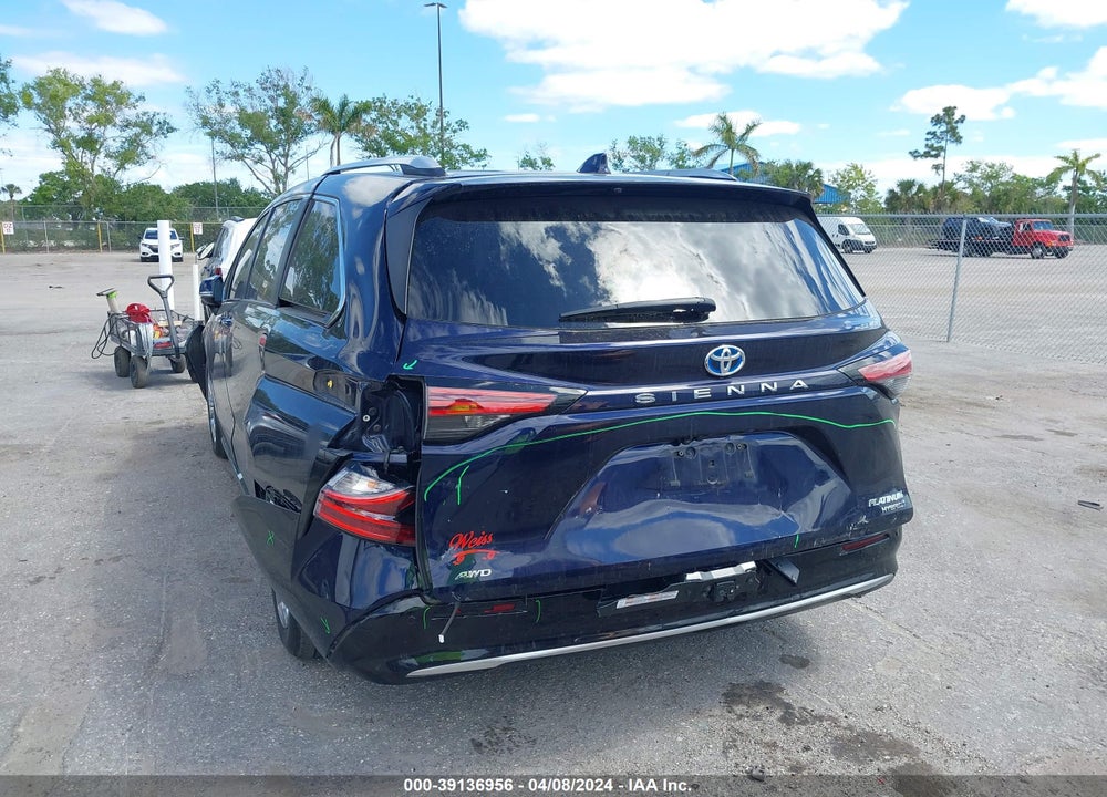 2022 TOYOTA SIENNA PLATINUM VIN: 5TDESKFC4NS043516